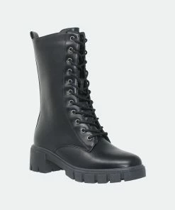 SOBEYO Women&apos;s Chunky Platform Lace-Up Boots