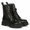 Saint G Anastasia Leather Lace Up Boots - Black