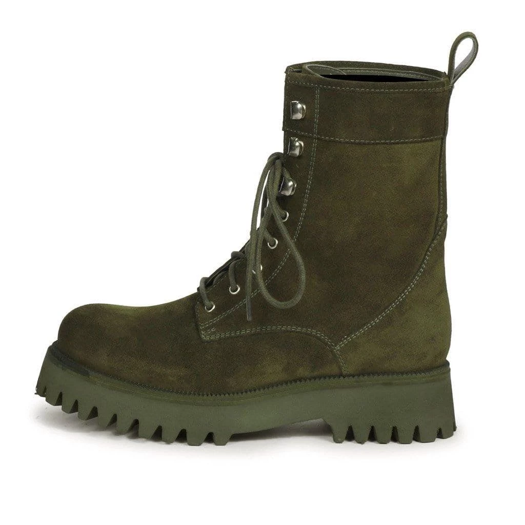 Saint G Anastasia Lace Up Boots - Green