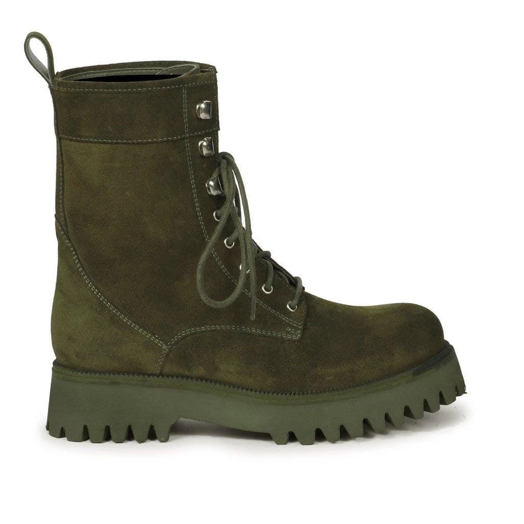 Saint G Anastasia Lace Up Boots - Green - Image 3