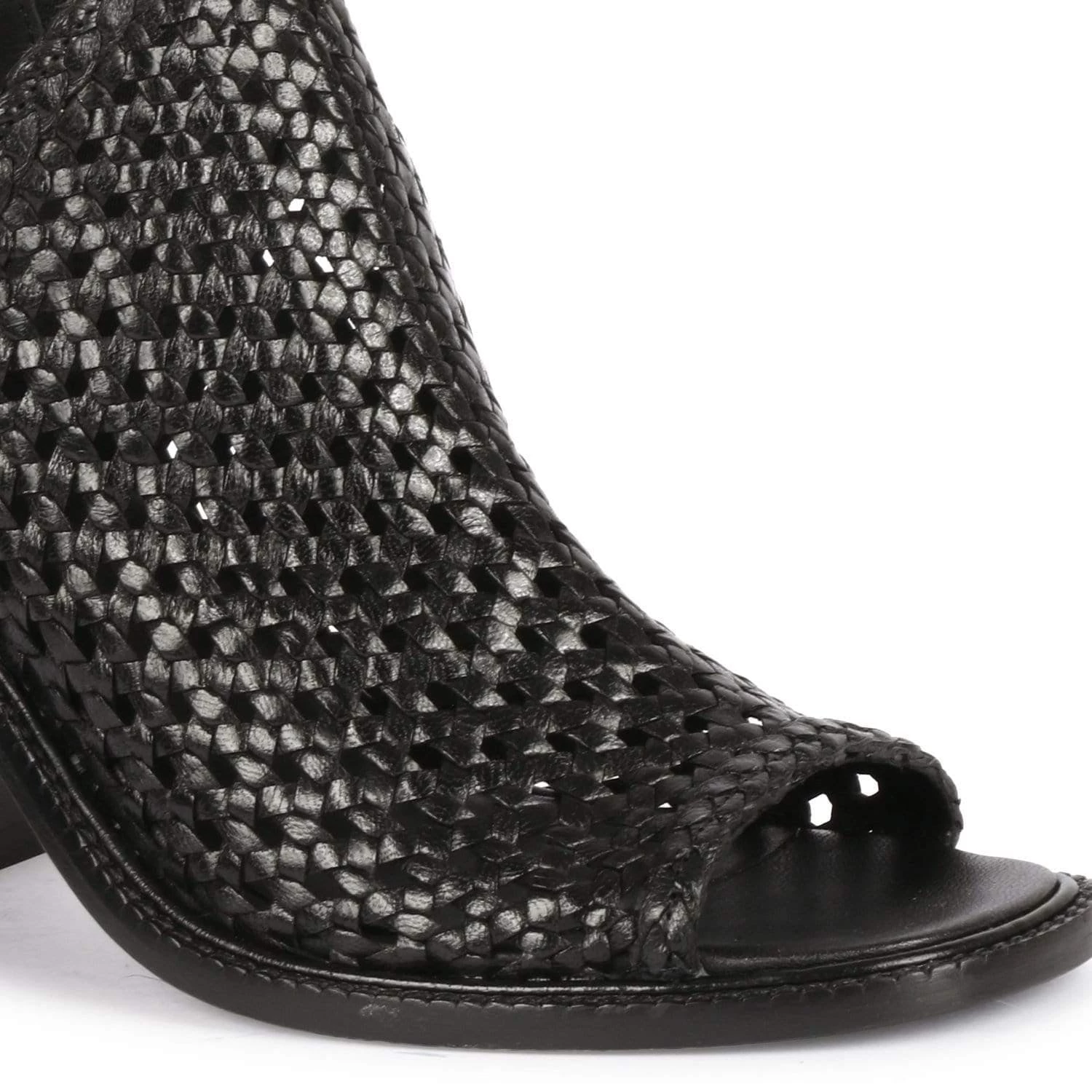 Saint G Bella Woven Open Toe Sandal - Black - Image 5