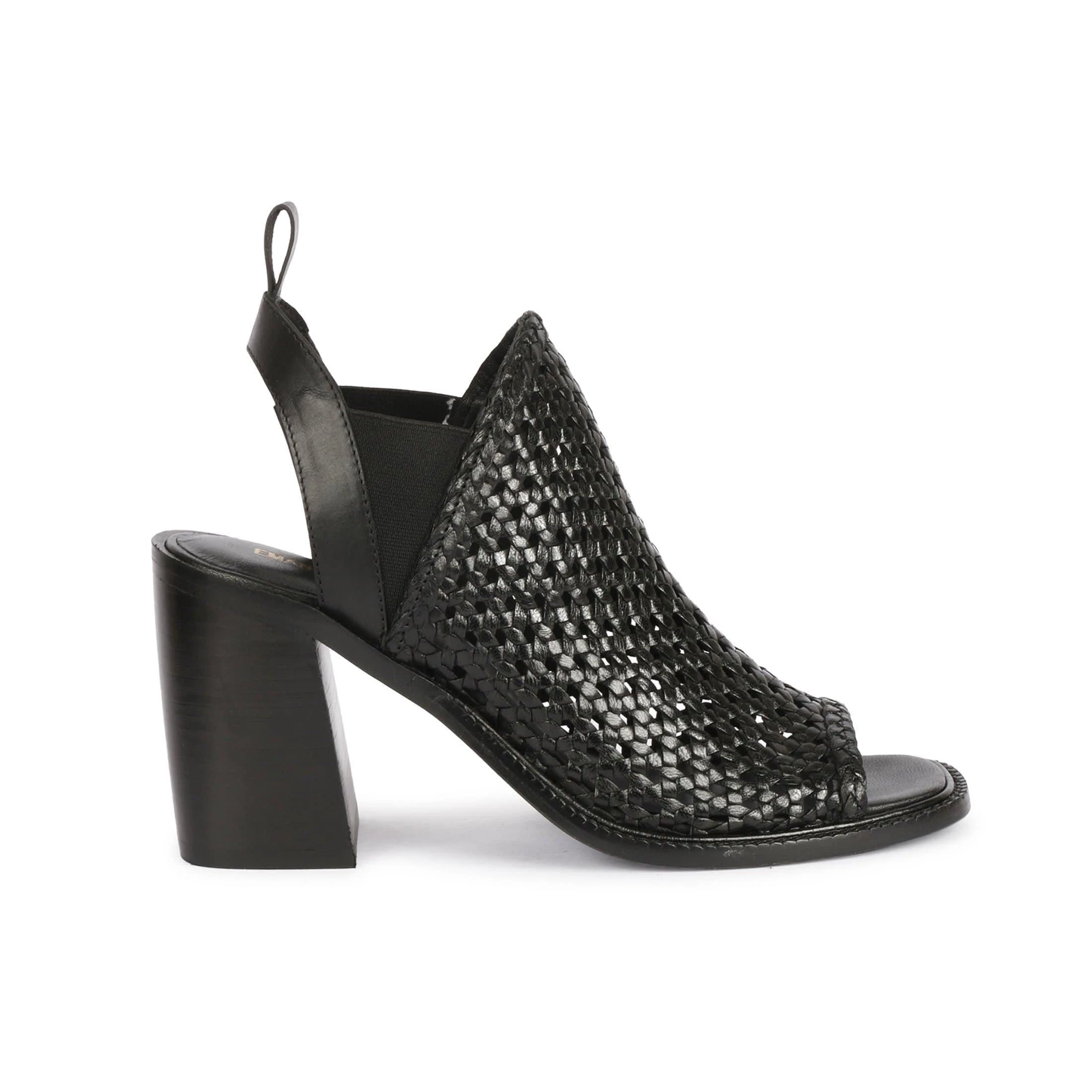 Saint G Bella Woven Open Toe Sandal - Black