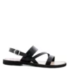 Rag & Co Mona Black Flat Sandal With Ankle Strap