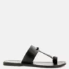 Rag & Co Leona Black Thong Flat Sandals