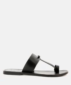 Rag & Co Leona Black Thong Flat Sandals