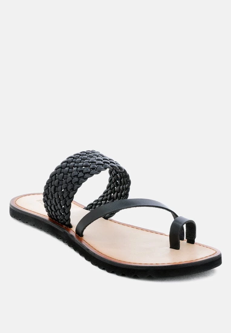 Rag & Co Zina Braided Leather Flat Sandal
