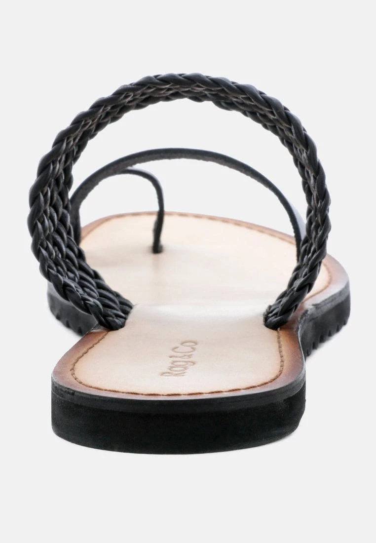 Rag & Co Zina Braided Leather Flat Sandal - Image 5