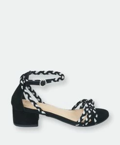 Rag & Co Ndance Black Block Heel Sandal