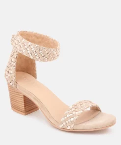 Rag & Co Rla Gold Stacked Heel Sandal