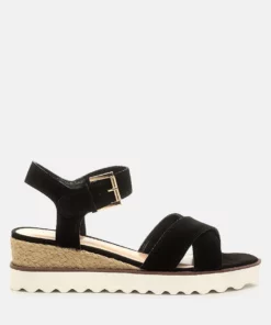 Rag & Co Sa Black Wedge Sandals