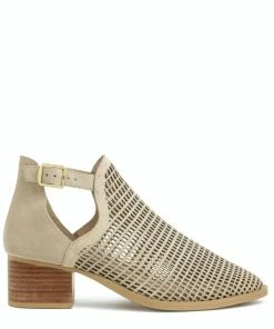 Rag & Co Salyn Beige Block Heeled Cut-out Sandal