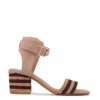 Rag & Co Yna Brown Braided Jute Strap And Suede Sandal
