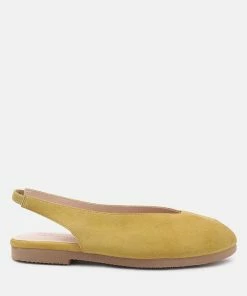 Rag & Co Gretchen Mustard Slingback Flat Sandals