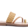 Rag & Co Isidora Mustard Braided Leather Flat Sandal