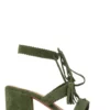 Rag & Co Zena Green Suede Leather Sandal