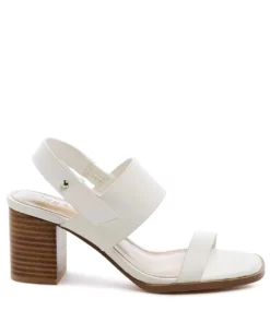 Rag & Co Gertude Slingback Block Heel Leather Sandal