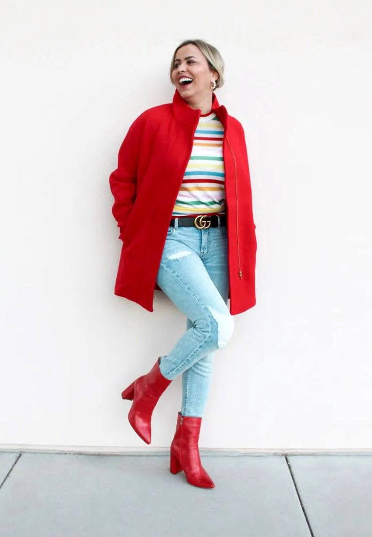 Rag & Co Margen Ankle High Pointed Toe Block Heeled Boot - Image 8