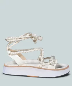 Rag & Co Kendall Strings Platform Leather Sandal