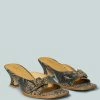 Rag & Co Gomez Art Nouveau Leather Slip-On Sandal - Natural Snake