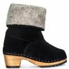 Rag & Co Juglans Fur Collared Ankle Clog Boots