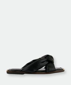 Rag & Co Hubs Black Puffy Strap Sliders Flat