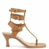 Rag & Co Nereid Tan Kitten Heel Cut Out Gladiator Sandals