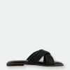 Rag & Co Eura Black Quilted Leather Flats