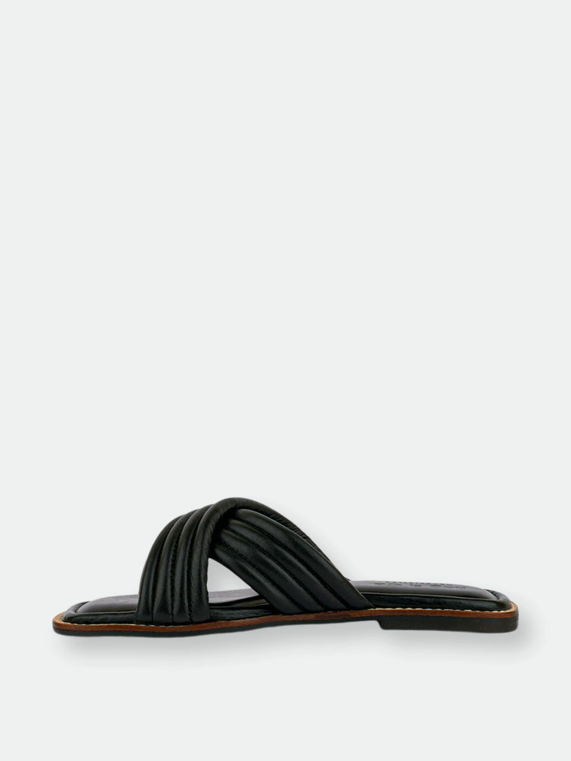 Rag & Co Eura Black Quilted Leather Flats - Image 4