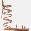Rag & Co Amatha Tan Essential Toe Ring Summer Leather Flats