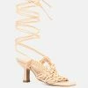 Rag & Co Beroe Latte Braided Handcrafted Lace Up Sandal