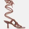 Rag & Co Beroe Mocca Braided Handcrafted Lace Up Sandal
