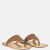 Rag & Co Orofer Tan Soft Leather Luxury Thong Flats