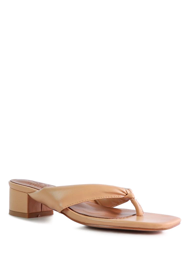 Rag & Co Memestar Latte Low Heel Thong Sandals - Image 2