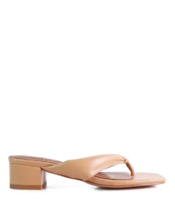 Rag & Co Memestar Latte Low Heel Thong Sandals