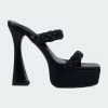 Rag & Co Pin-Up Black Braided High Heel Sandals