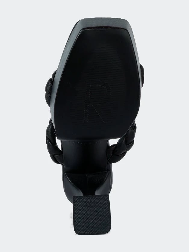 Rag & Co Pin-Up Black Braided High Heel Sandals - Image 7