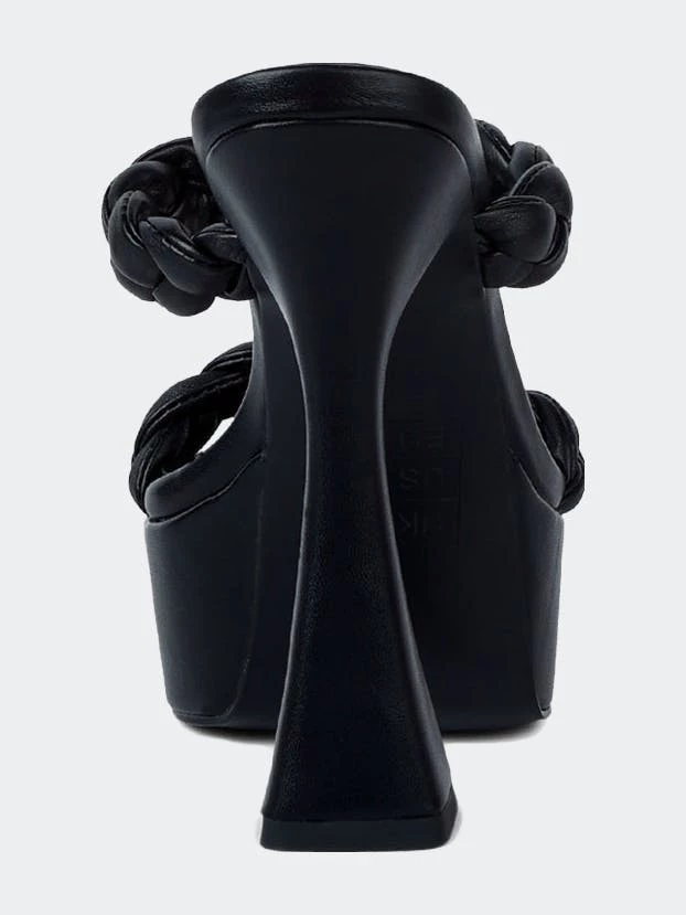 Rag & Co Pin-Up Black Braided High Heel Sandals - Image 6
