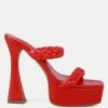 Rag & Co Pin-Up Red Braided High Heel Sandals