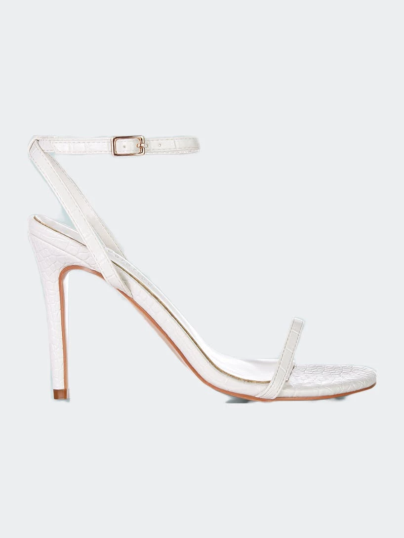 Rag & Co Blondes White Croc High Heeled Sandal