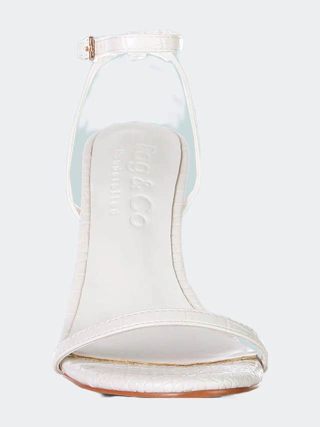Rag & Co Blondes White Croc High Heeled Sandal - Image 5