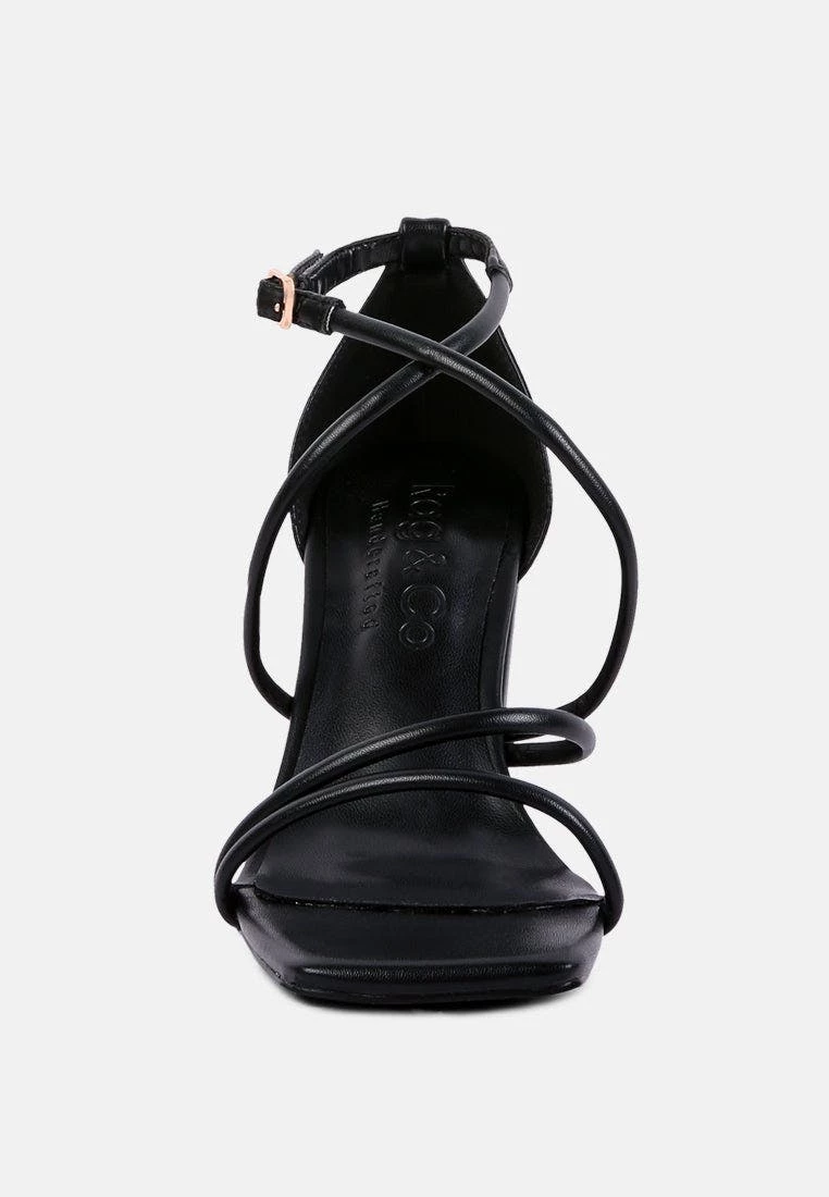 Rag & Co Opulence Black High Heeled Dress Sandal - Image 3