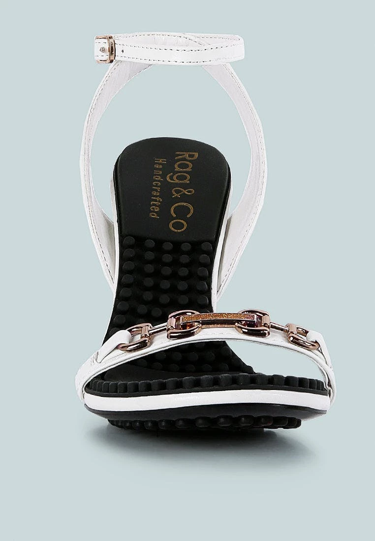 Rag & Co Daenerys White Mid Heeled Sandals - Image 3