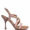 Rag & Co Domeda Latte Metal Chain Mid Heel Sandal