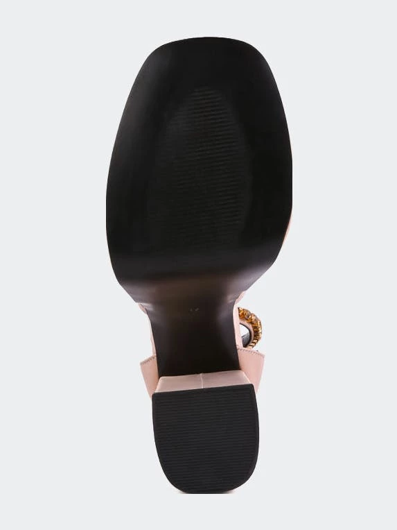 Rag & Co Martini Latte Sky High Rampwalk Satin Sandals - Image 5