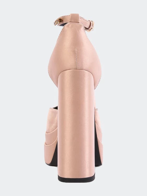 Rag & Co Martini Latte Sky High Rampwalk Satin Sandals - Image 4