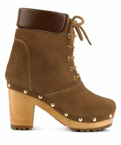 Rag & Co Maaya Tan Handcrafted Collared Suede Boot