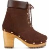 Rag & Co Maaya Brown Handcrafted Collared Suede Boot