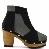 Rag & Co Huron Grey Fine Suede Patchwork Ankle Boots