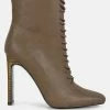 Rag & Co Wyndham Olive Brown Lace Up Leather Ankle Boots