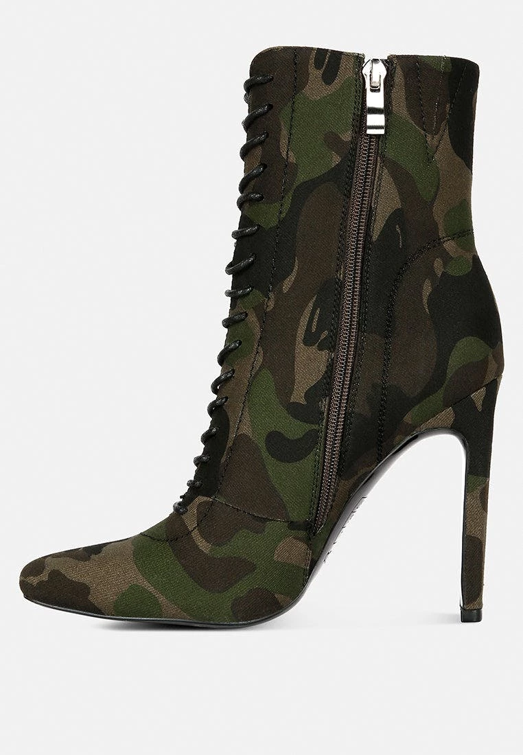 Rag & Co Wyndham Camouflage Lace Up Leather Ankle Boots - Image 5